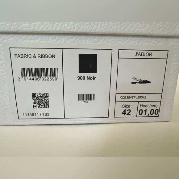 DIOR BLACK FABRIC AND RIBBON FLAT SLINGBACKS SIZE 42 - Picture 4 of 16